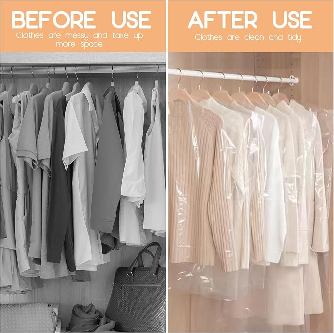 90 PCS Dry Cleaner Bags Plastic Clear 51 Inches, Garment Bags - Image 4