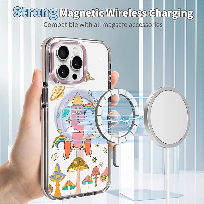 Case for iPhone 14 Pro Max, Spaceship Mushroom Phone Case Design，for Women - Image 4