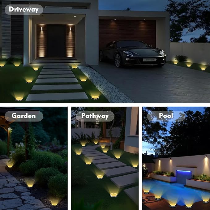 Solar Ground Lights Outdoor, 1 Pack Solar Lights Outdoor Waterproof, Mini Flat - Image 7