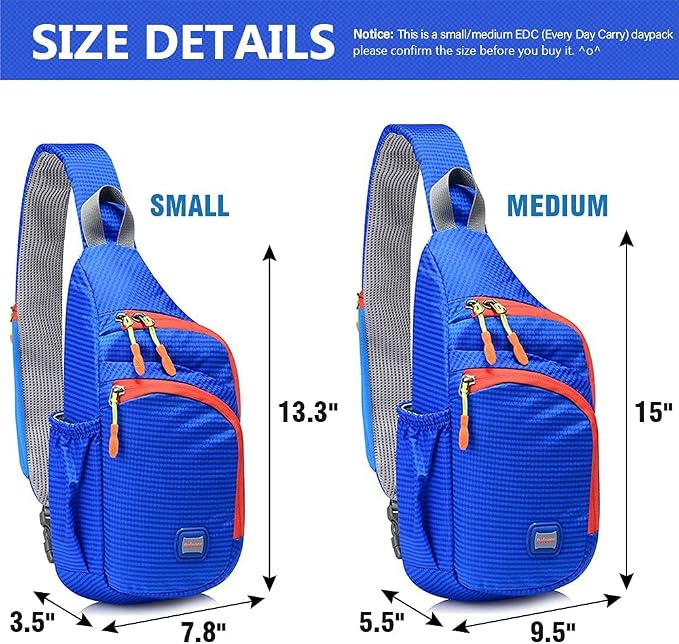 Peicees Small Sling Backpack Waterproof Unisex Shoulder Bag Chest Crossbody - Image 7