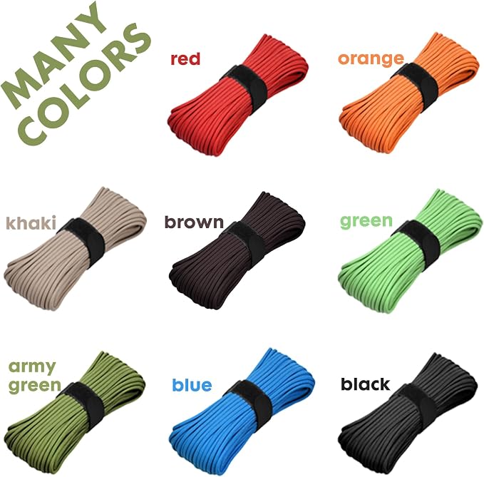 Survival Paracord 550 Fire Paracord Survivor Cord Nlyon Rope 10 Strands US - Image 8