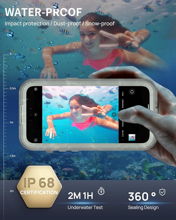 Lanhiem Magnetic for iPhone 15 Pro Case, IP68 Waterproof Dustproof Case - Image 3