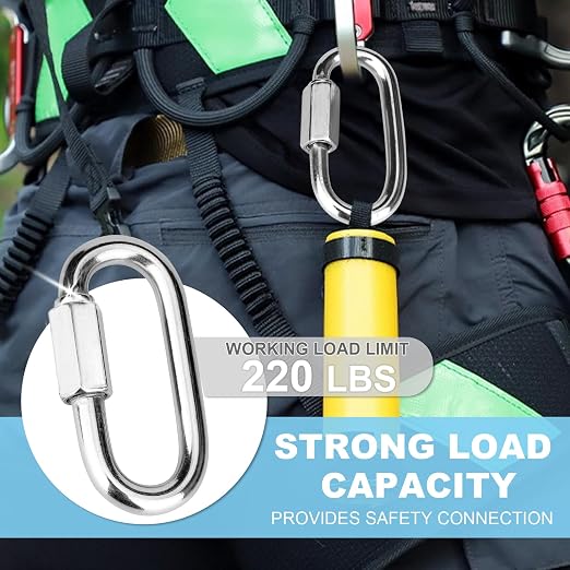 8 Pcs 1.62 Inch 316 Heavy Duty Stainless Steel Chain Quick Links, 500 Lbs - Image 2