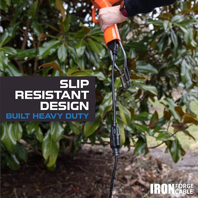 Iron Forge Cable 12 Gauge Outdoor Extension Cord 10 Ft, SJTOW 12/3 Heavy Duty - Image 3