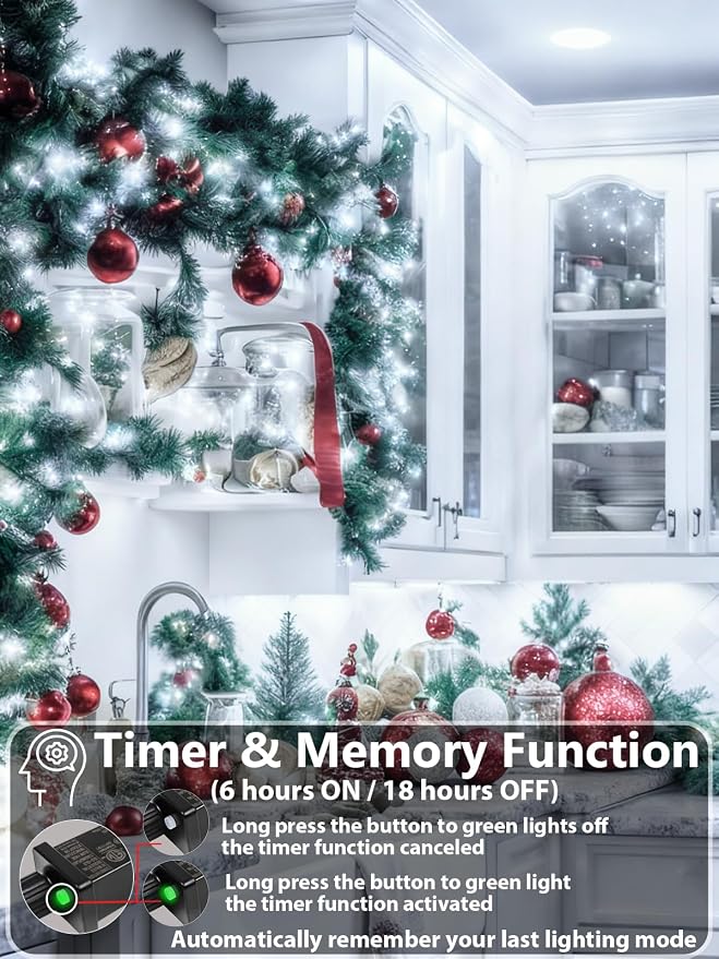 Upgraded 99FT 300 LED Christmas Lights Outdoor & Indoor, Memory Function & - Image 3