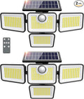 4500LM Solar Lights Outdoor, 4 Adjustable Heads Motion Sensor Lights, 3 Modes by omibeeSolarlightsoutdoor