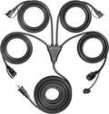 Eversimpleinc Black 1 to 4 Splitter Extension Cord, 3 Prong Plug by EversimpleInc