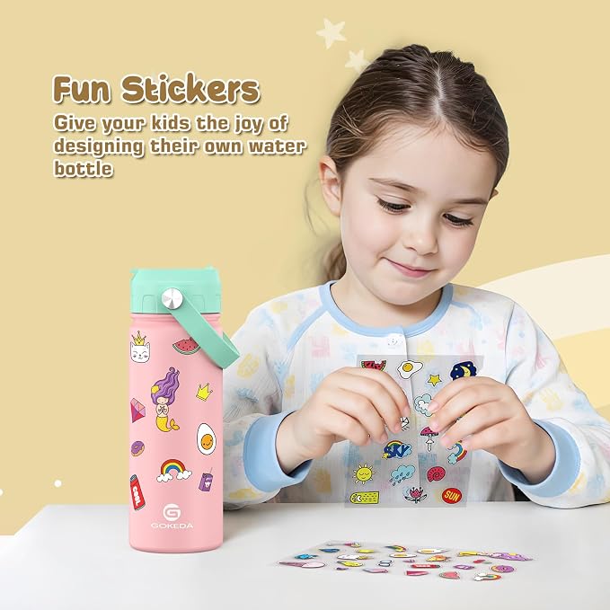 GoKEDA 18oz Kids Water Bottle, Insulated Bottles - Image 3
