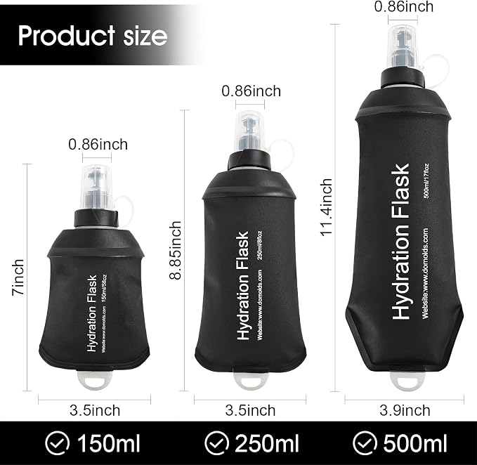 WILDREEDS 500ml Soft Flask, TPU Collapsible Soft Water Bottle - Image 5