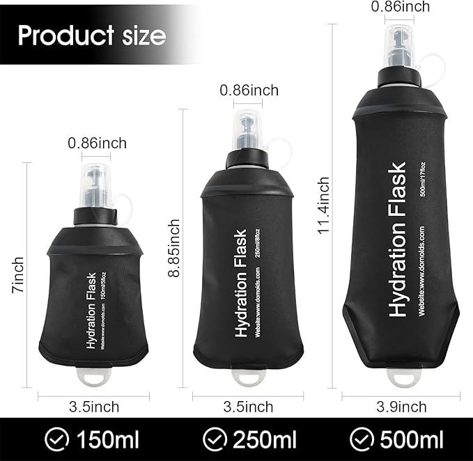 WILDREEDS 250ml Soft Flask, TPU Collapsible Soft Water Bottle - Image 2