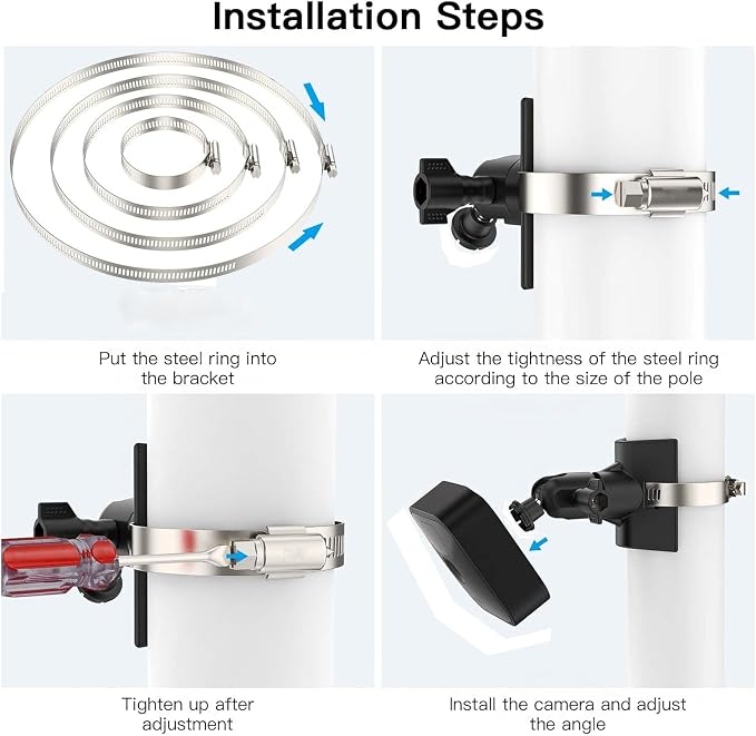 Blink Camera Pole Mounting Bracket, Pole Mount Compatible - Image 4