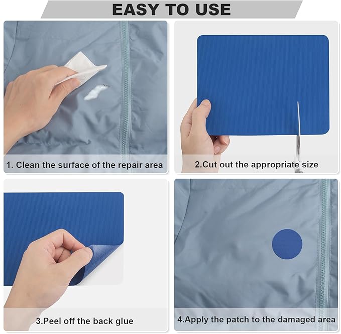 OAZ 8 Pieces 7.87 x 5.9 inch Nylon Fabric Patch Self-Adhesive Nylon Repair Tape - Image 6