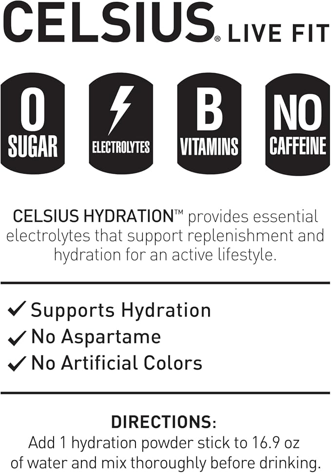 CELSIUS Hydration™ Fruit Punch, Sugar Free Electrolyte Hydration Drink Mix - Image 4