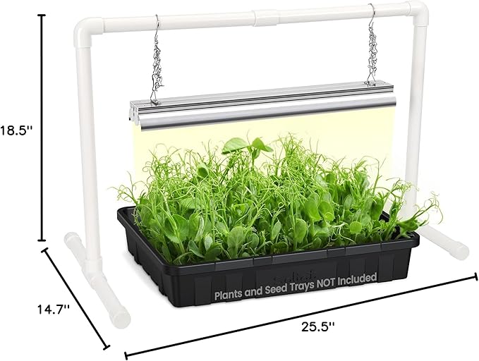 SOLIGT Grow Lights for Seed Starting, 2FT LED Full Spectrum Seedling Lights with Stand for Indoor Plants Vegetable Growing, Duoble Brightness, Height Adjustable, Energy Efficient