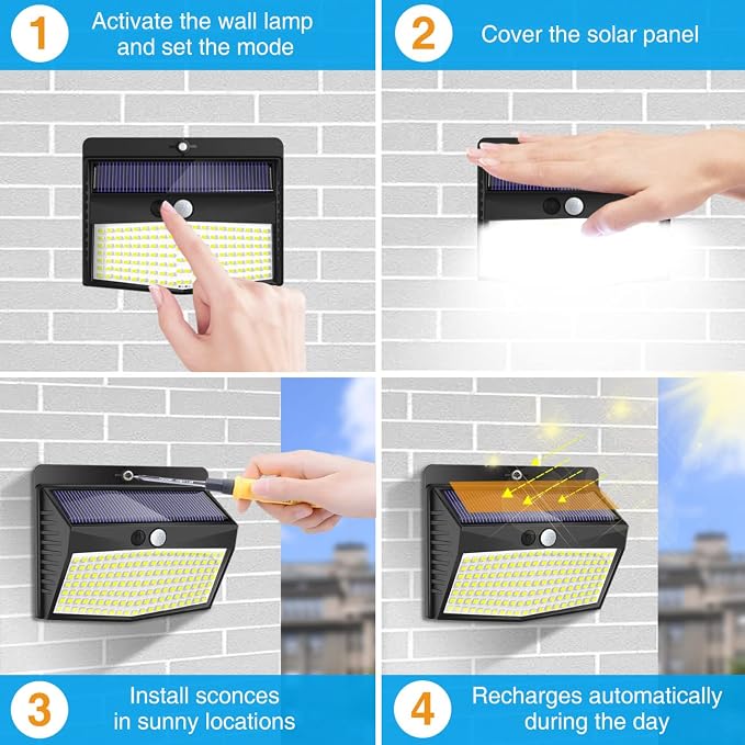 Peasur Solar Outdoor Lights, Solar Motion Sensor Security Lights - Image 6
