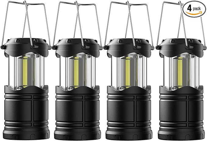 Lichamp LED Camping Lantern, 4 Pack Battery Powered Flashlight by Lichamp