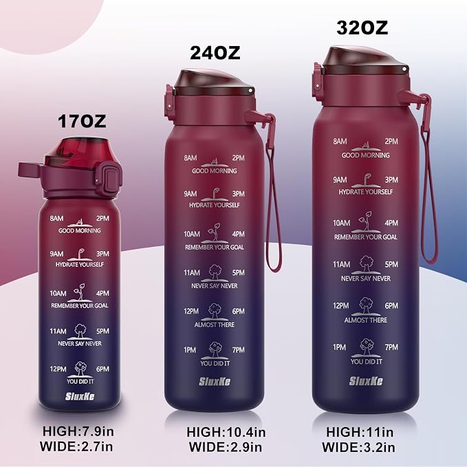 SLUXKE Insulated Water Bottle 24oz, Double Wall Vacuum 18/10 Stainless Steel - Image 6
