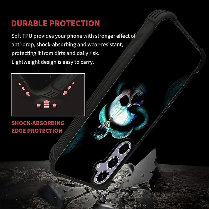 for Samsung Galaxy S24 S25 Case, Skeleton Winding Snake Pattern Graphic Design - Image 5