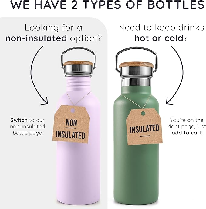 Bambaw Insulated Water Bottle 16 oz, 16 oz Stainless Steel Water Bottle - Image 6