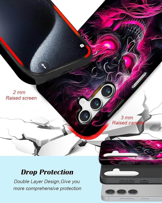 Compatible for Samsung Galaxy S25 FE 5G Case, Dual Layer Heavy Duty 2 in 1 - Image 3