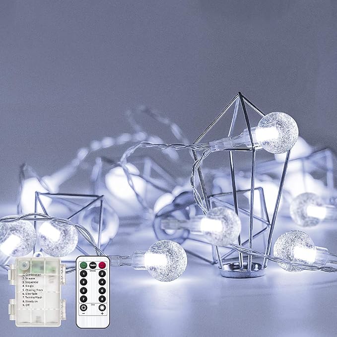 Metaku Outdoor String Lights Battery Operated 16.4ft 50LED Fairy Lights by METAKU