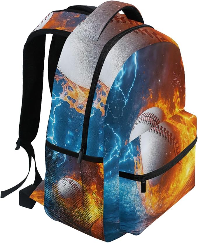 Wamika Baseball Ice Fire Boy Backpack Sports Ball School Backpack Kid Girl - Image 5