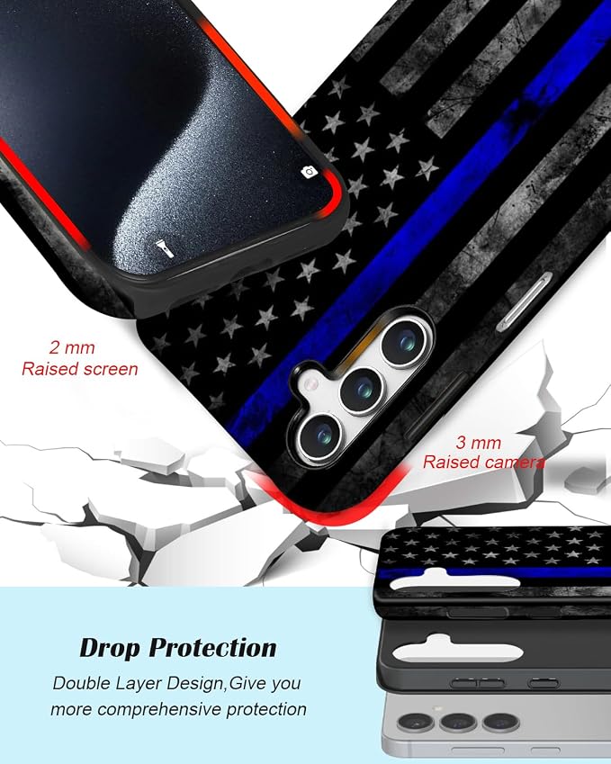 Compatible for Samsung Galaxy S24 FE 5G Case, Dual Layer Heavy Duty 2 in 1 - Image 3