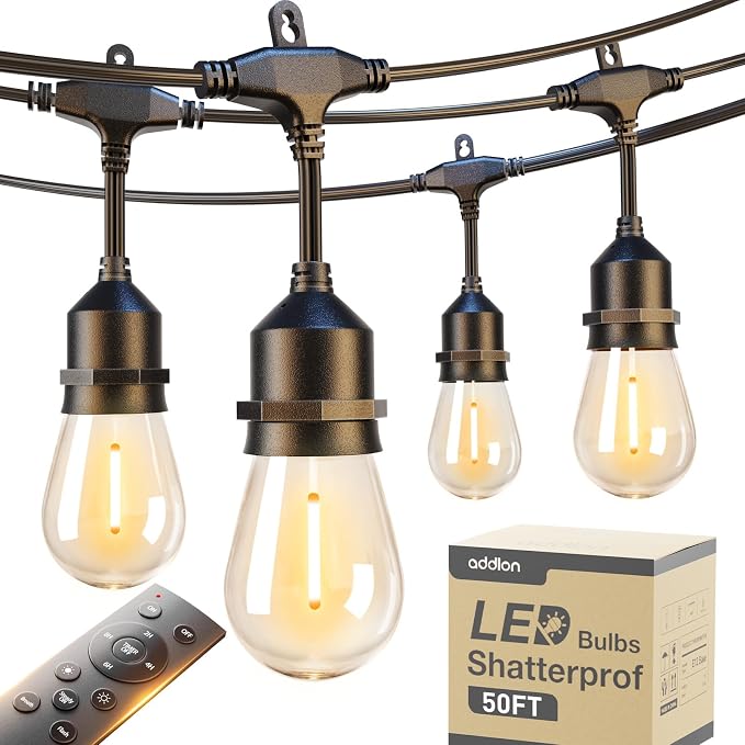 addlon 50FT Outdoor String Lights LED by addlon