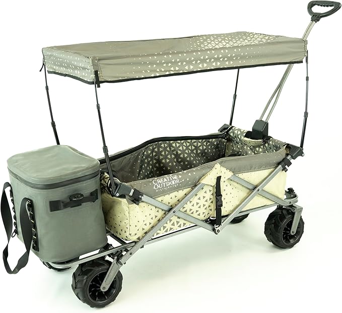 Creative Outdoor All-Terrain Deluxe Wagon | 360 Swivel All Terrain Wheels | Great for Beach, Park, Garden & Tailgate | Multiple Color Options