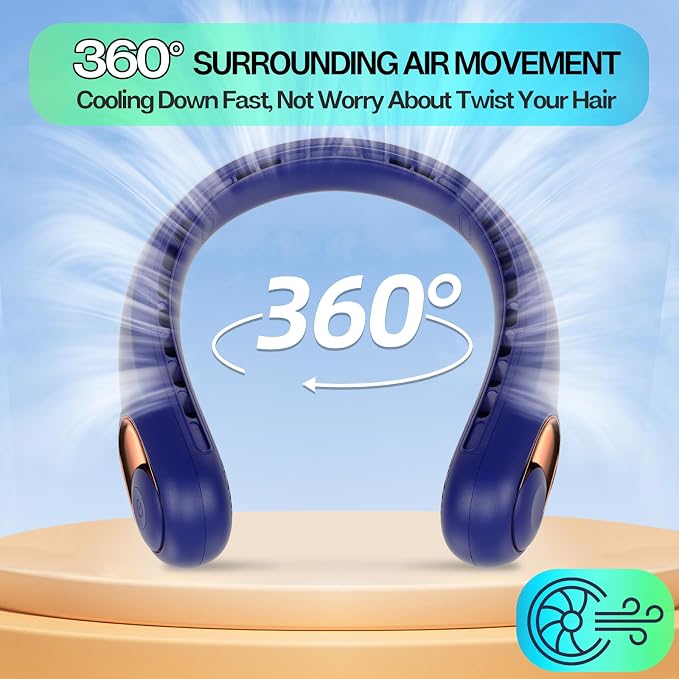 KIDEE Portable Neck Fan, Personal Bladeless Rechargeable, Upgraded 4000mAh - Image 5