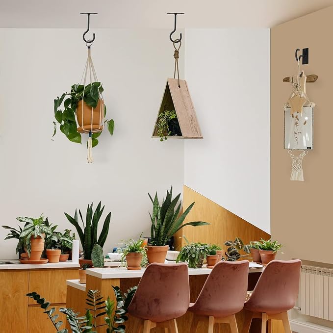 Plant Hooks 6in 30Pack Hanging Plant Bracket Metal Plant Hanger Black - Image 2
