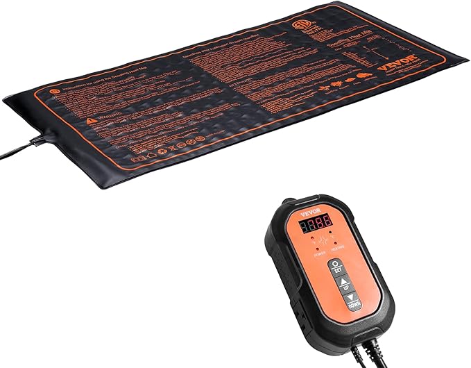 VEVOR 10"x 20.75" Seedling Heat Mat w/Digital Thermostat Combo Set, MET-Listed Heating Pad for Seed Starting, Waterproof Seed Mats for Germination, Indoor Gardening, Hydroponic, Greenhouse, 1 Pack