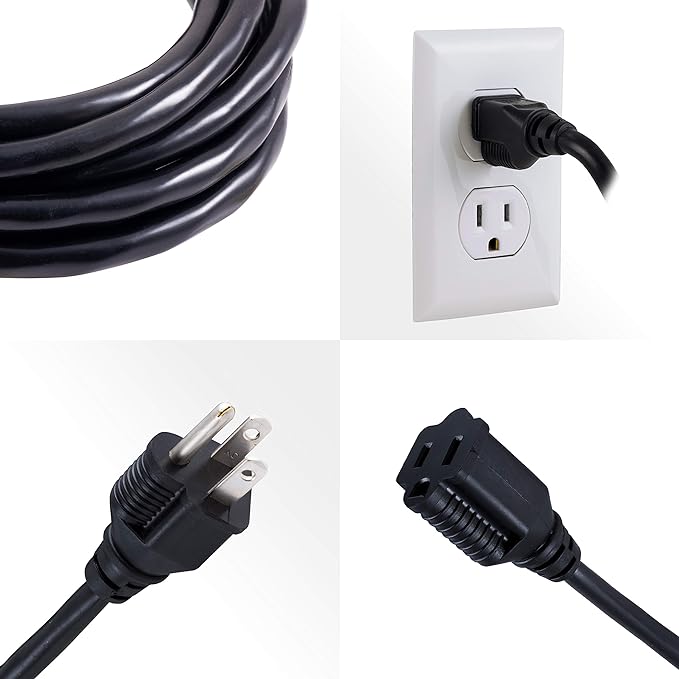 UltraPro Outdoor Extension Cord, 15 Ft, Heavy Duty Extension Cord, Double - Image 3