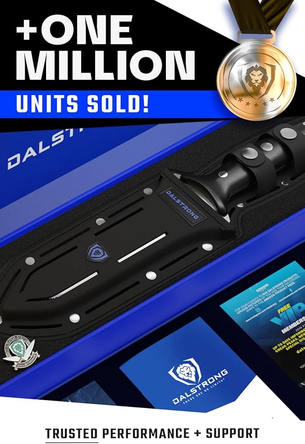 DALSTRONG Hori Hori Garden Knife - 6.5 inch - Straight Edge + Serrated Edge - Gladiator Series Elite - Forged German Steel - Sheath Guard Included - Weeding, Cutting, Digging, Planting - NSF Certified