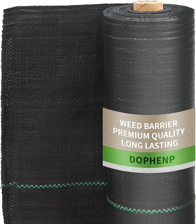 3x100ft 3.2OZ,Weed Barrier Landscape Fabric Heavy Duty, Woven Weed Control Fabric, High Permeability Good for Flower Bed, Geotextile Fabric Underlayment, Driveway (4ft*100ft)