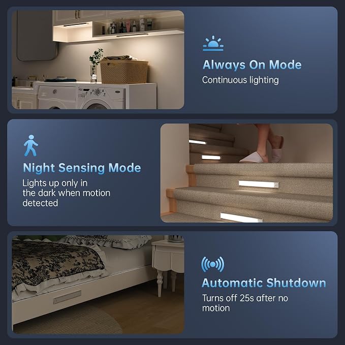 Under Cabinet Lighting, 74 LED 2200mAh Rechargeable, Motion Sensor Light - Image 7