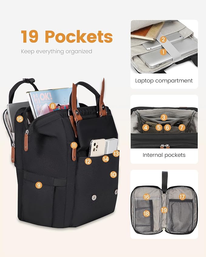 LOVEVOOK Laptop Backpack Women, Teacher Work Backpack - Image 3