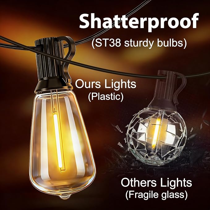 LumBelle Smart Outdoor String Lights, 200FT ST38 LED Patio Lights - Image 6