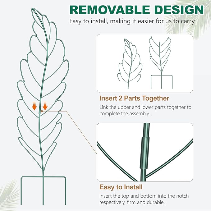 3 Pack Metal Garden Trellis for Climbing Plants,Green Metal Garden Trellis for Vines Plant Rose Vegetable Support,Large Decorative Outdoor Trellis