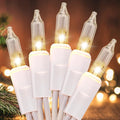 Meteds Christmas Lights 2 PCS 50 Count Clear Mini Lights White Wire UL by Meteds