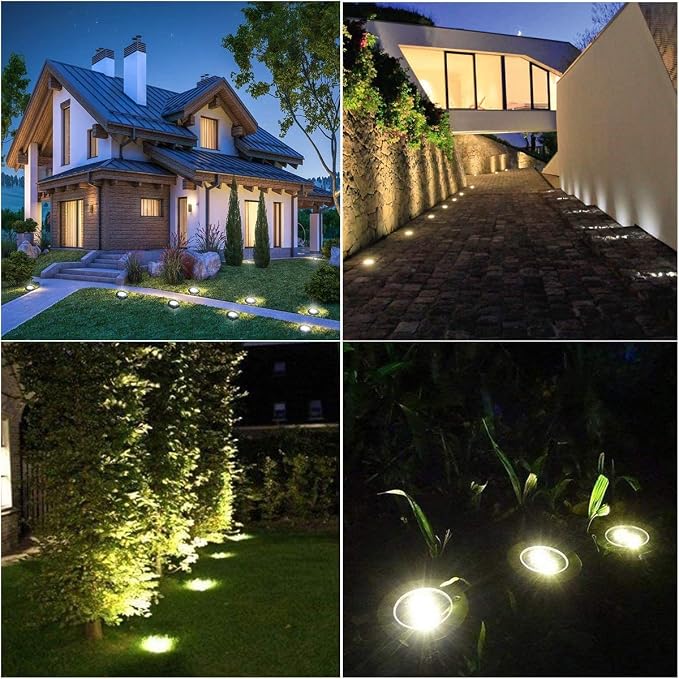 4.6 Inch Diameter Solar Ground Lights, Waterproof Solar Garden Lights, Outdoor - Image 6