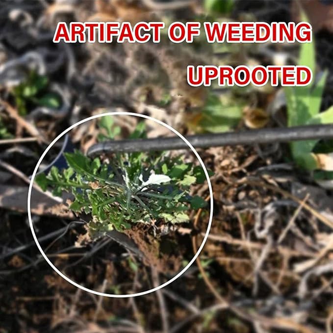Amposei Weeding Artifact Uprooting Weeding Tool, Multifunctional Weeder, Hand Weeder Tool, Stand Up Weed Puller Tool with Handle for Garden Yard Farm Weed Removal (20in, Metal Handle)