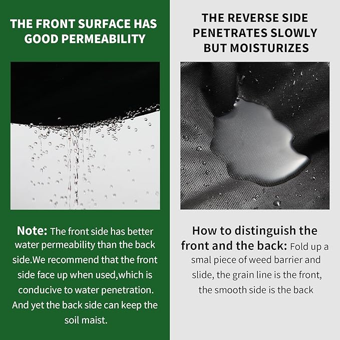 Non-Woven Weed Barrier Landscape Fabric, Durable Heavy-Duty Weed Removal Block, Easy to Set, Excellent Weed Control (3.2 oz) (3.2FT*32FT)