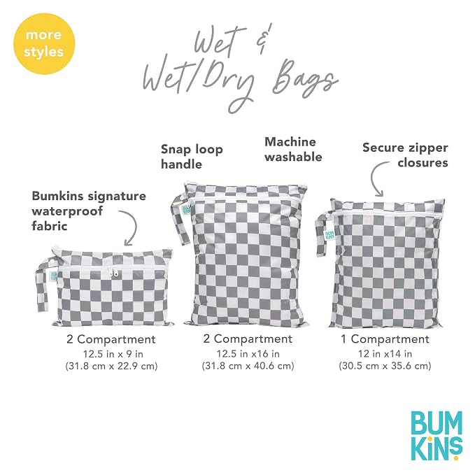 Bumkins Waterproof Wet Bag for Baby, Swim Suit, Cloth Diapers, Pump Parts - Image 6