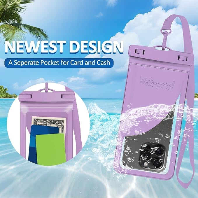 Waterproof Phone Pouch, with Interior Card Pocket, Large Waterproof Phone Case - Image 4
