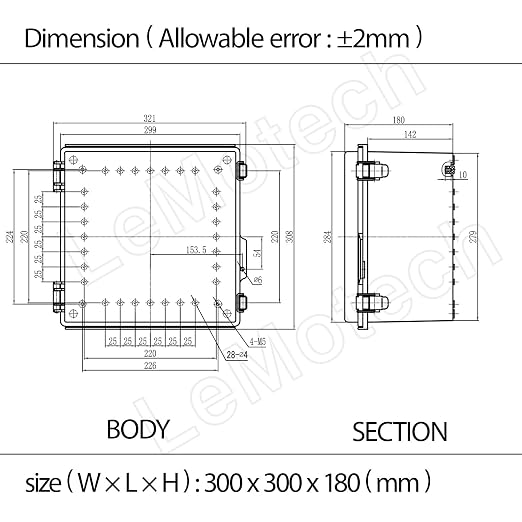 LeMotech Electrical Box, IP67 Waterproof Hinged Clear Cover Stainless Steel - Image 7