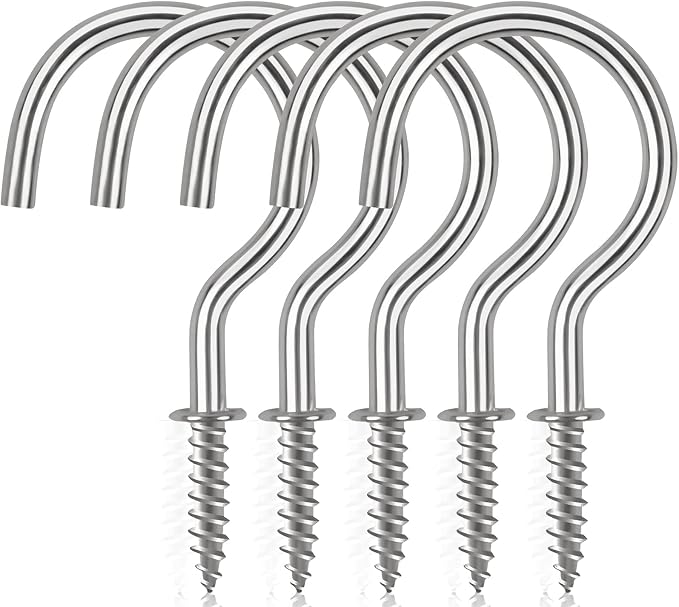 Cup Screw Hooks, 1 inch Metal Screw in Ceiling Hooks 100 Pack Plant Hanger Wind by DRTDERUITAI