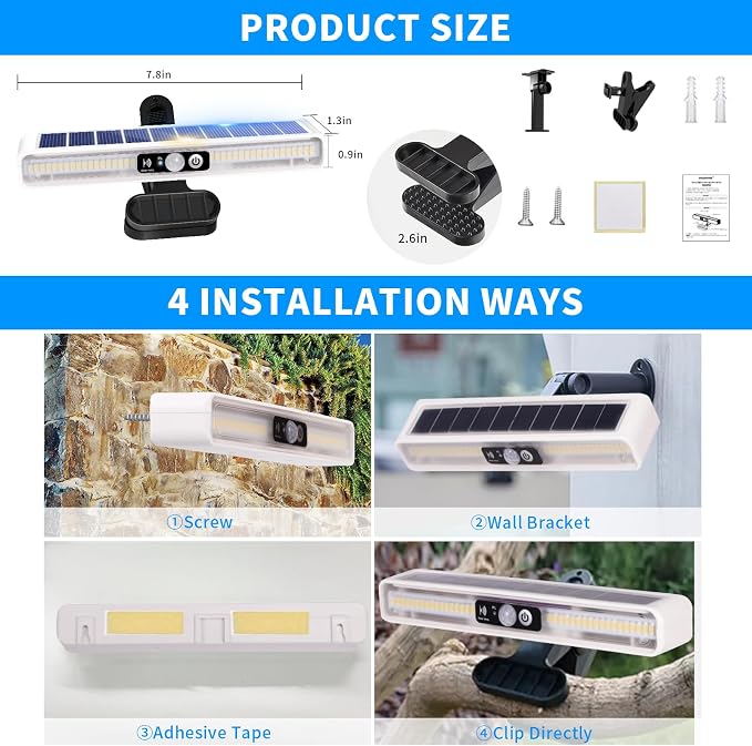 Clip On Solar Motion Lights Outdoor Waterproof, 2 Pack Motion Sensor Outdoor - Image 5