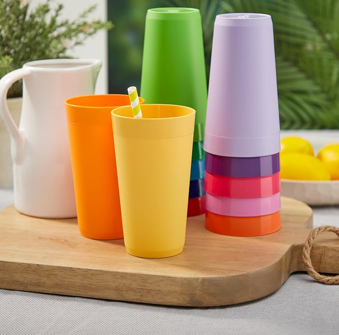 US Acrylic Newport 12-Pack Unbreakable Plastic Cups 12 Assorted Bright Colors - Image 4