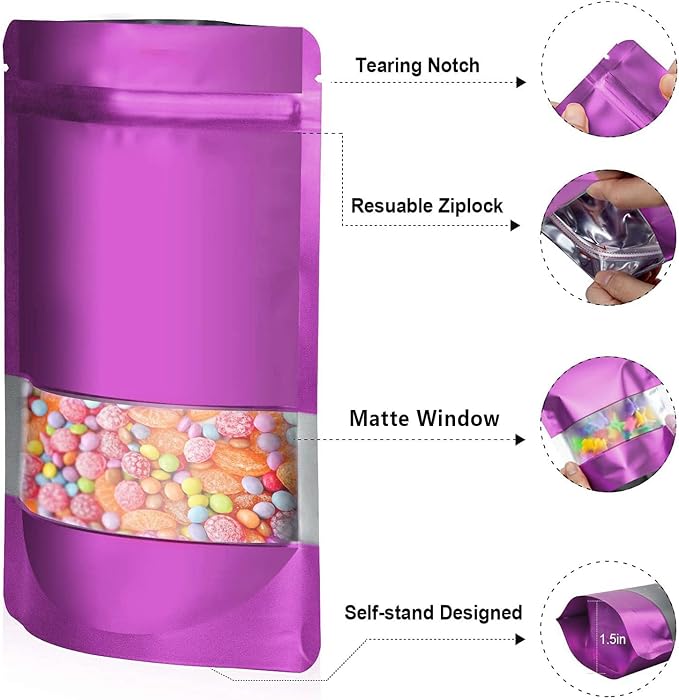 4"x6" 120pcs Mylar Bags for Food Storage, Smell Proof Bag - Image 3